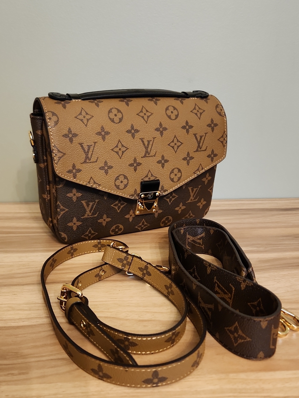 Monogram Crossbody Bag - Brown & Tan